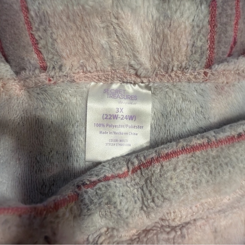 Secret Treasures Pajama Pants Plaid Size 3XL 22W-24W Pink Gray No Drawstring - Picture 3 of 4